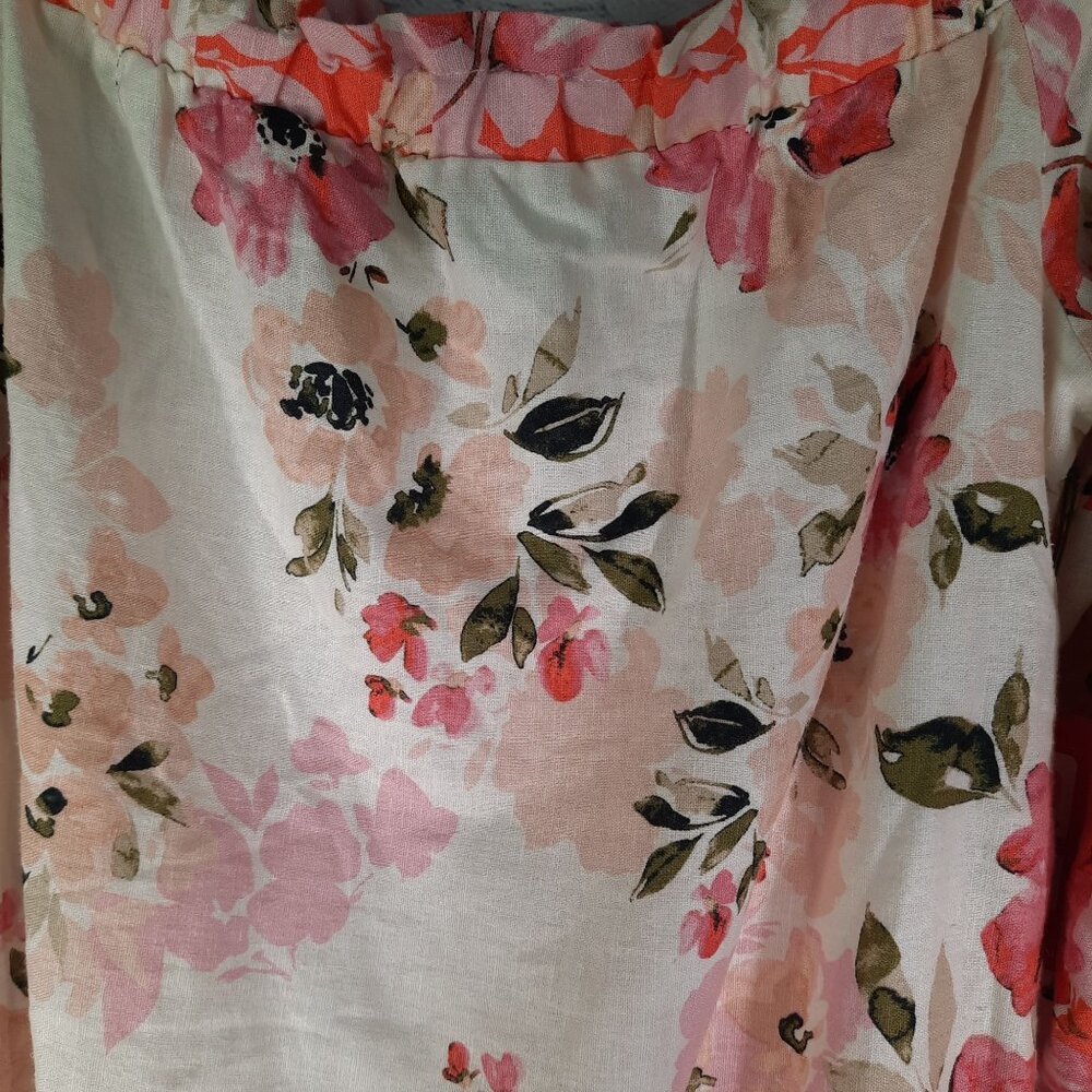 Vince Camuto Linen Off the Shoulder Floral Dress - Picture 10 of 10